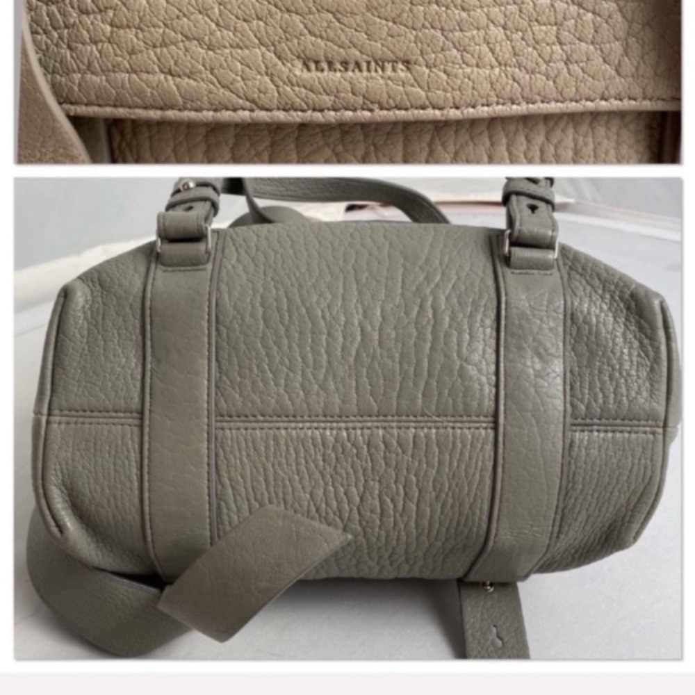 All Saints Vincent blue-gray leather backpack - Picture 6 of 16